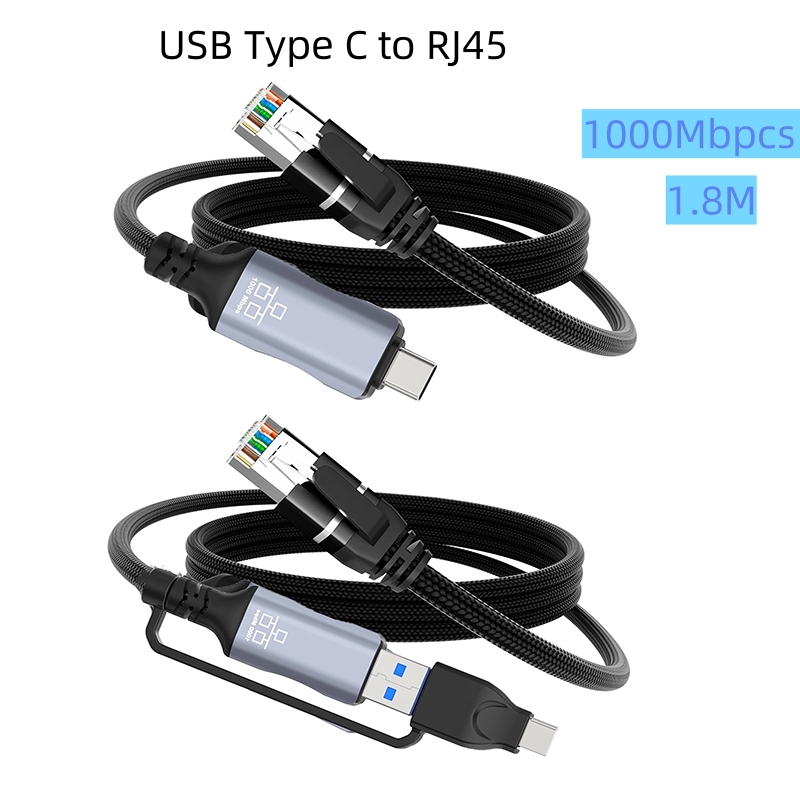 Lan Cable Gaming - 1.8M USB Type-C to RJ45 Ethernet