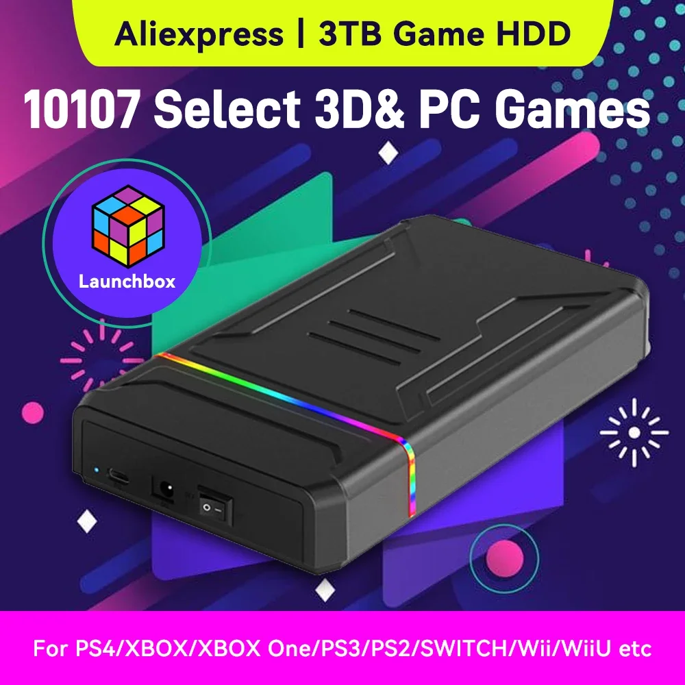 Gaming Console Chinese - 3TB Launchbox Portable Gaming HDD with