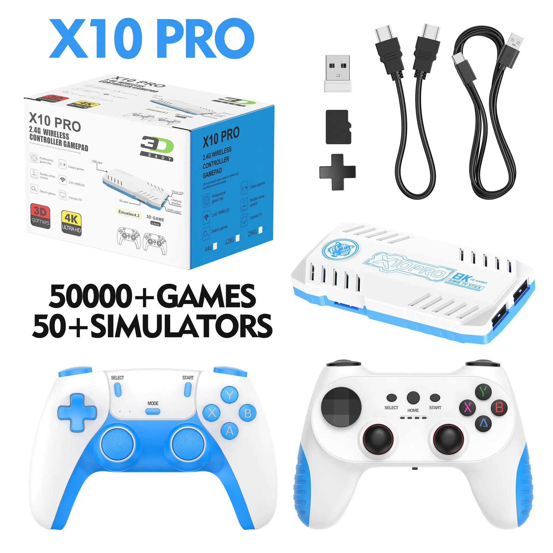 2026 NEW X10 Pro 128G 50000+ G - Gaming Console Chinese recension och pris