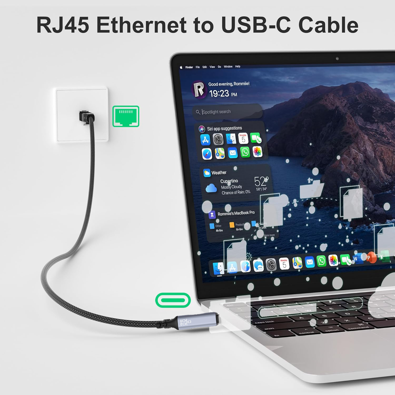 1.8M USB Type-C to RJ45 Ethern - Lan Cable Gaming recension och pris