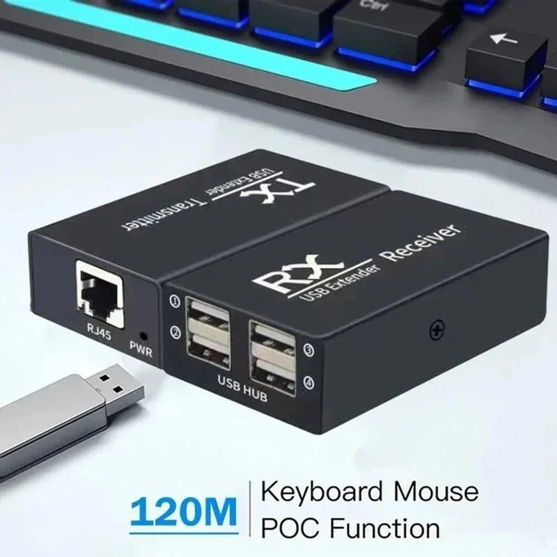 120M 4 Port USB Extender Over  - Lan Cable Gaming recension och pris